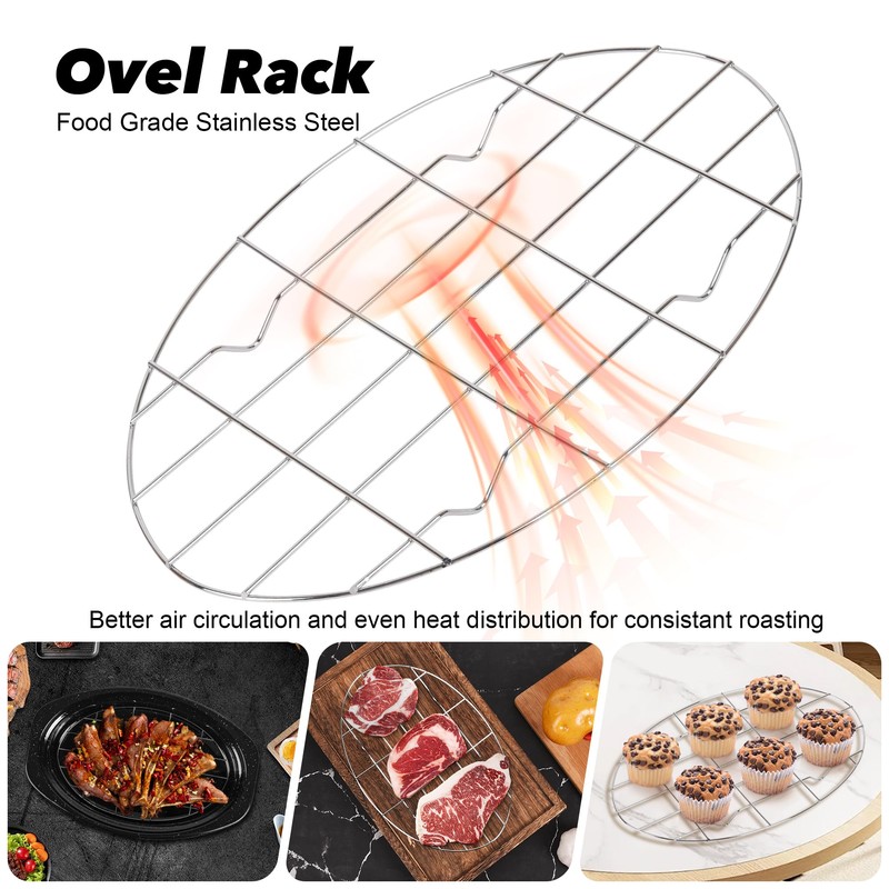 13” Roaster Pan with Lid and Rack, Small Enamel Roaster