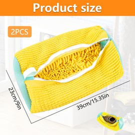2 Stück Schuhwaschbeutel Waschmaschine wiederverwendbarer Schuhe Waschbeutel Sneaker Wäschenetz Schuhe mit Reißverschluss Wäschesack Schuhe für Turnschuhe/Tennisschuhe/Verhindert Verformung (Gelb)