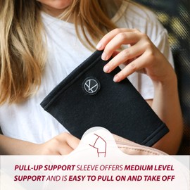 KARM Kids Knee Brace Sleeve - Youth Knee Compression Sleeve for Kids, Child - Support for Pain, Sports, Football, Basketball, Gymnastics, Recovery, Boys & Girls (Black)