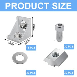 XYTAHDM Mounting Material Angle Aluminium Profile 20 x 20 mm Aluminium Profile Attachment Set Angle Connector Aluminium Profile 20 x 20 Accessories Aluminium Angle Profile 20 x 20 Item Profile 20 x 20