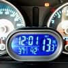 Car Clock Thermometer Voltmeter Gauge 3 in 1 Clock Thermometer