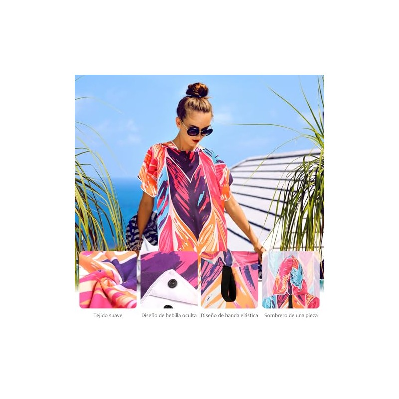 Poncho de Playa, Toalla de Playa con Capucha, Poncho de