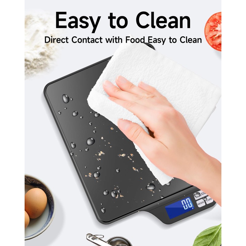 KUBEI Large 5kg/11lb Kitchen Scale with 0.1g/0.01oz High Precision, USB