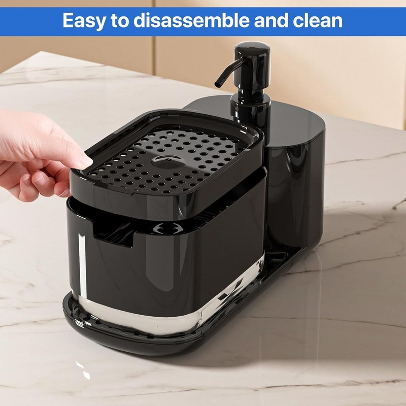 BEANPRECOY Hand and Dish Soap Dispenser Set for Kitchen, 4-in-1