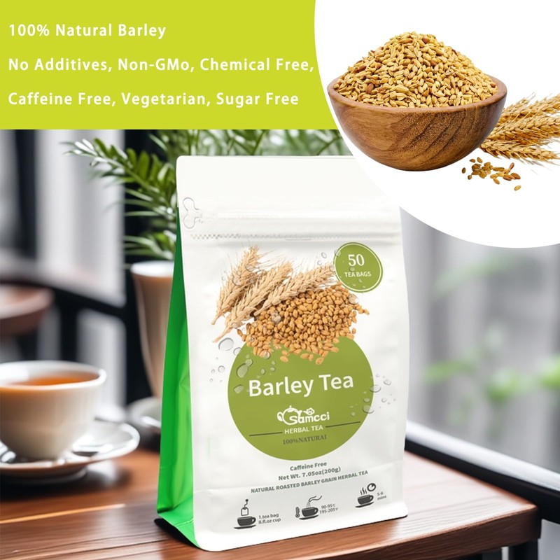 Samcci - Barley Tea, 4g×50 Count Premium Natural Roasted Barley