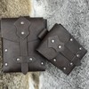 HiiFeuer 2 Pieces Medieval Faux Leather Studded Belt Pouch, Retro