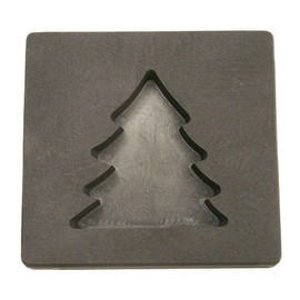 5 oz Gold Christmas Tree Shape High Density Graphite Mold 2.5oz Silver Bar-USA