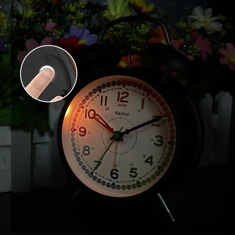 Eachui Analog Alarm Clock for Kids, Double Bell Alarm Clock