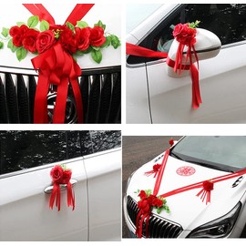 Car Decoration Wedding Bride Couple Rose Flowers Decoration Car Decoration Bridal Car Garland Ribbon Decoration Wedding Car Decoration Wedding Car Decoration Wedding Car Decoration Wedding Decoration