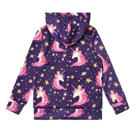 Sudadera con capucha para niña con cremallera y bolsillos, estrella, 3 Años/4 Años