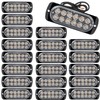 20 Pcs Oval Amber/White Dual Color LED Strobe Lights -