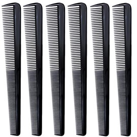 LUXXII (6 Count) 7.5" Barber Hair Comb Beard & Mustache Pocket Combs for Men's Hair Beard Mustache and Sideburns