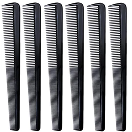 LUXXII (6 Count) 7.5" Barber Hair Comb Beard & Mustache Pocket Combs for Men's Hair Beard Mustache and Sideburns