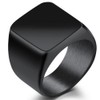 Size 5-15 Stainless Steel Signet Ring Black Silver Classical Simple