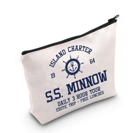 S.S. Minnow Makeup Bag Gilligans TV Show Gifts Skipper Jonas and Gilligan Skipper Boat Tours Zipper Pouch, Daily 3 hours