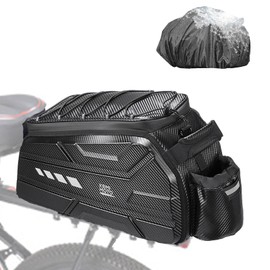 KEMIMOTO Bike Bag 11L EVA Hard Shell, Upgraded Ebike Rear Rack Bag with Waterproof Cover, Bicycle Trunk with Shoulder Strap for Commuter Travel Outdoor