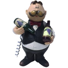 Chubby Waiter Holding Wine Corkscrew Bottle Opener and Stand