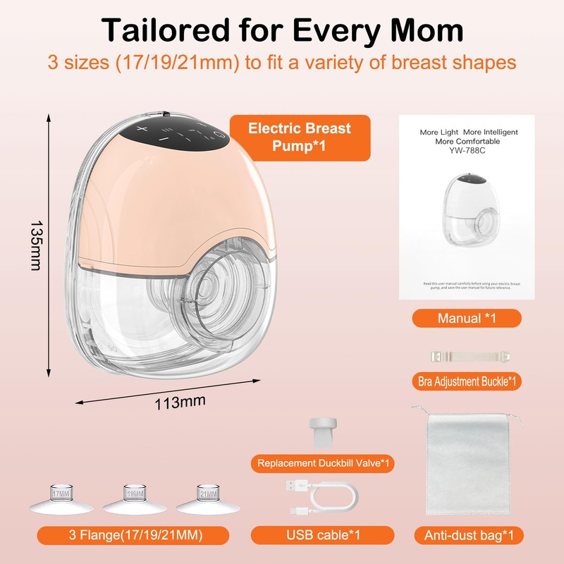 Electric Breast Pump, 4 Modes and 12 Levels, Handsfree Breast