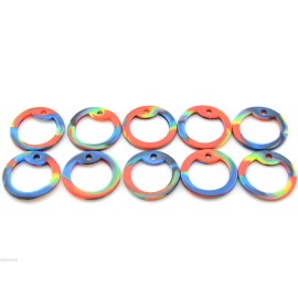 Pack of 10 Rainbow Color Military Army ID Dog Tag Rubber Silicone Silencers