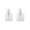 2PCS 250ML/8.4oz Clear Square Pump Bottle Empty Plastic Lotion Dispenser