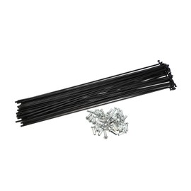 INFINAUTO 40 Pcs 14G J Bend 228mm x 2mm Bike Bicycle Spokes with Nipples Steel Black Stylish Design