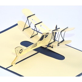 Medigy 3D Pop Up Greeting Cards Plane Blank Cards for Most Occasions Blue