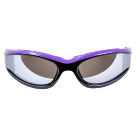 Global Vision Hawkeye Padded Motorcycle Sunglasses for Women Scratch-Resistant Black-Purple Frame w/Flash Mirror Lens