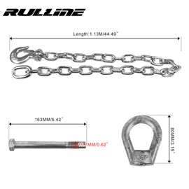 RULLINE Trailer Ultimate Connection Safety Chains Kit - 5th Wheel & Gooseneck | High-Strength Material, Suitable for Various Trailers | Easy Installation, Ideal Choice for Trailer Enthusiasts