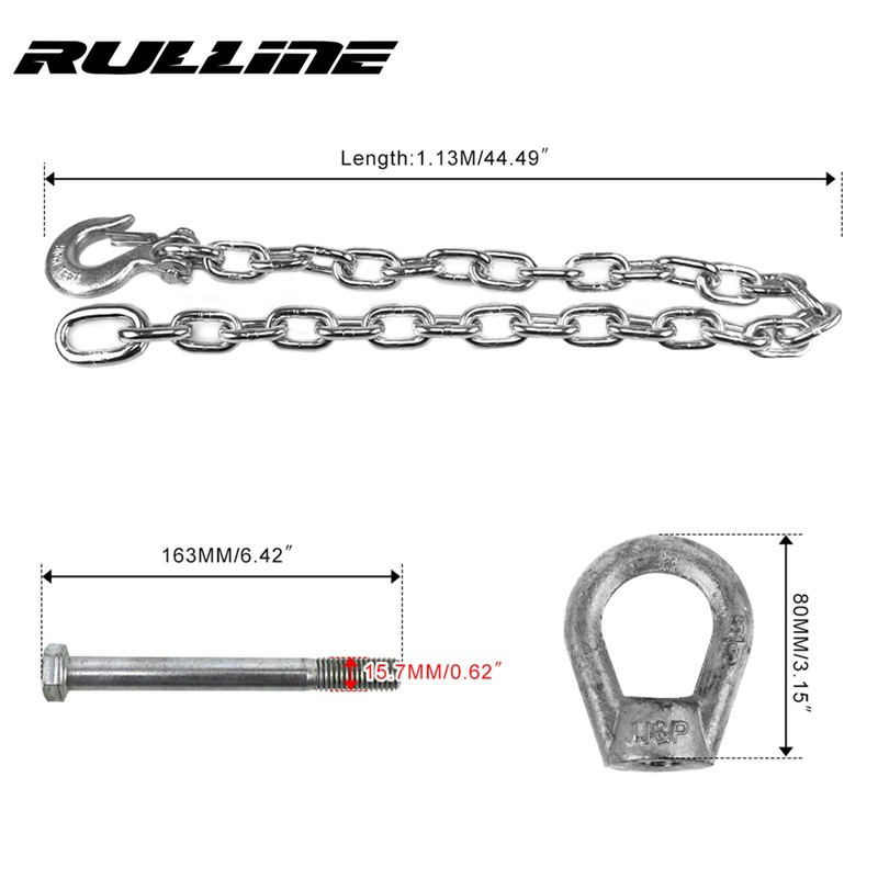 RULLINE Trailer Ultimate Connection Safety Chains Kit - 5th Wheel