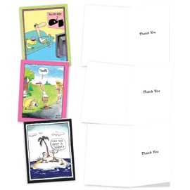 The Best Card Company 10 Assorted Hysterical Thank You Notecards Box Set 4 x 5.12 Inch with Envelopes (10 Designs, 1 Each) Doggone Funny McCoy M6465TYG