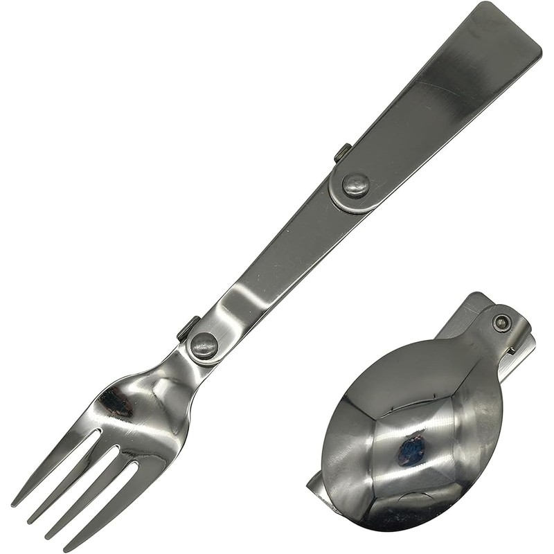3 Pack Foldable Spoon Fork Salad Spork Set (304) Stainless