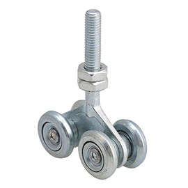 Yibuy Steel Double Wheel Rail Hanging Trolley Sliding Track Roller H4-3 w/Nuts Silver