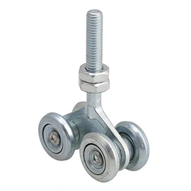 Yibuy Steel Double Wheel Rail Hanging Trolley Sliding Track Roller H4-3 w/Nuts Silver