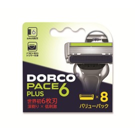 Dorco PACE6Plus 6 Blade Razor, Replacement Blades, Set of 8 for Men