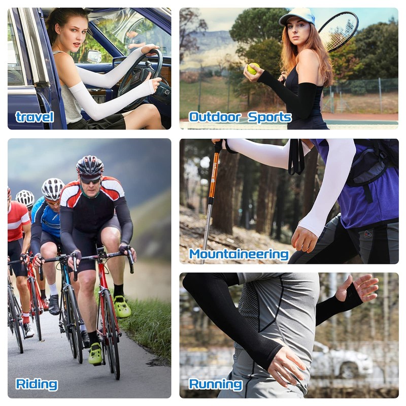 Feelorna 2 Pairs Cooling Arm Sleeves for Women and Men,