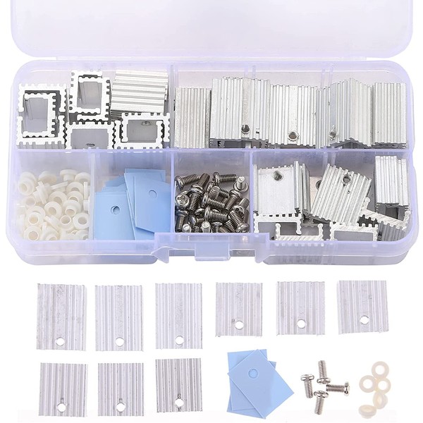 PENGLIN 30pcs TO-220 Aluminum Heatsink and Insulator/Mounting Kit for MOSFET