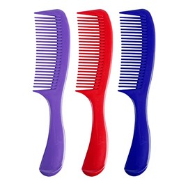 Variety Pack Comb Set – 3 Pcs Jumbo Rake, Tail, and Barber Combs for All Hair Types & Styles, Assorted Colors
