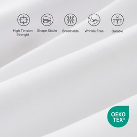 Sonive Double Fitted Sheet, Soft Breathable Bed Sheets, Extra Large Pocket Depth of 30 cm, White, 135 x 190 + 30cm