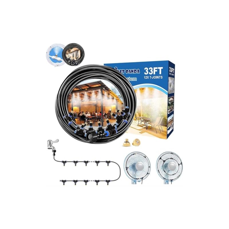 Outdoor Misting Cooling System - Backyard Mist Kit for Summer
