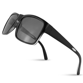 GEU Wrap Around Sunglasses with Magnetic Clip Polarized Sun Glasses Super Dark HD Lens UV400 Protection for Sports Running Skiing Cycling Anti-Glare Sunglasses for Men & Women