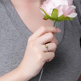 ZOEXUE Sterling Silver Stacking Birthstone Ring: Cubic Zirconia Teardrop - Birthday Gift for Women & Girls