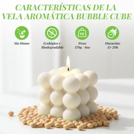Nasjac Velas Aromaticas Regalo para Mujer, 8 Velas Perfumadas de Burbujas Mini, Velas Decorativas Cera de Soya, Lavanda/Campanilla/oolong de Melocoton Blanco