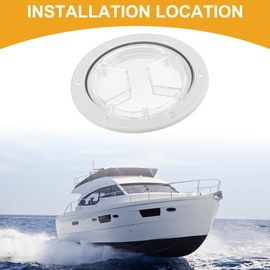 Partuto 1pc 4" Universal Boat Inspection Deck Plate Hatch - Nylon White