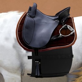 DayoVortex Black Horse Belly Guard Cover for Protecting Horse Abdomen from Spurs and Injured Skin Comfortable Horse Belly Guard Breathable Horse Spurs Band Full Size(XL)