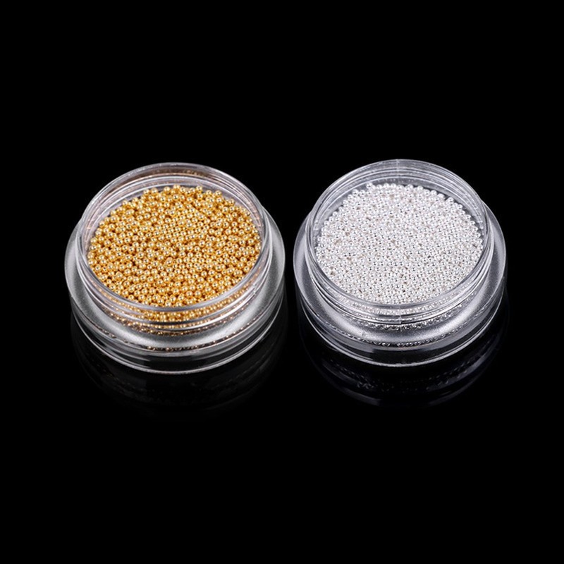 Minejin 3D Nail Art Gold Steel Ball Mini Beads Women