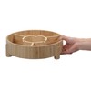 MobileVision Bamboo Serving Platter for Entertaining, Four Compartments & Easy