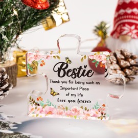 to My Bestie Gifts - Acrylic Block Puzzle Decorations 3.9 x 3.3 inch - Delicate Best friend Birthday Gifts for Women - Anniversary Birthday Christmas Gifts for Bestie Bff Friend, Ideas