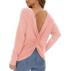 LILBETTER Women's Long Sleeve Loose Criss Cross Twisted Back Pullover
