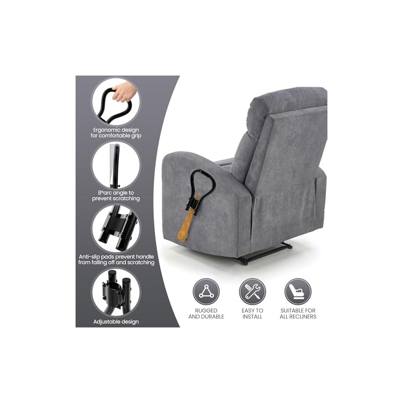 RIAUOR - Extensor de mango reclinable, mango extensor de palanca