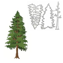 Christmas Tree Metal Die Cuts, Pine Tree Plant Frame Cutting Dies Cut Stencils for DIY Photo Decorative Embossing Paper Dies for Scrapbooking Card Making